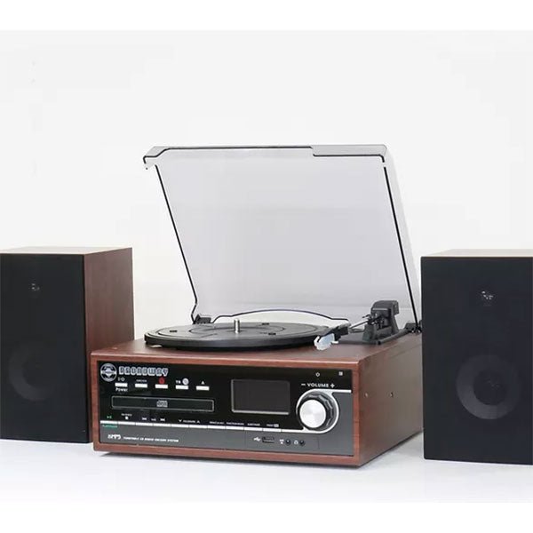 Vinyl Record Player Music Centre Broadway Teak Wood By Steepletone
