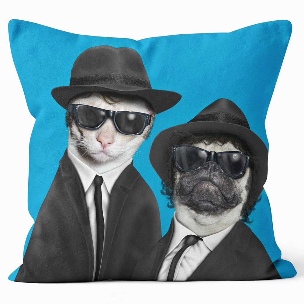 Cushions Are Us 'Brothers' Cat and Dog Photo Cushion - Large | Medium
