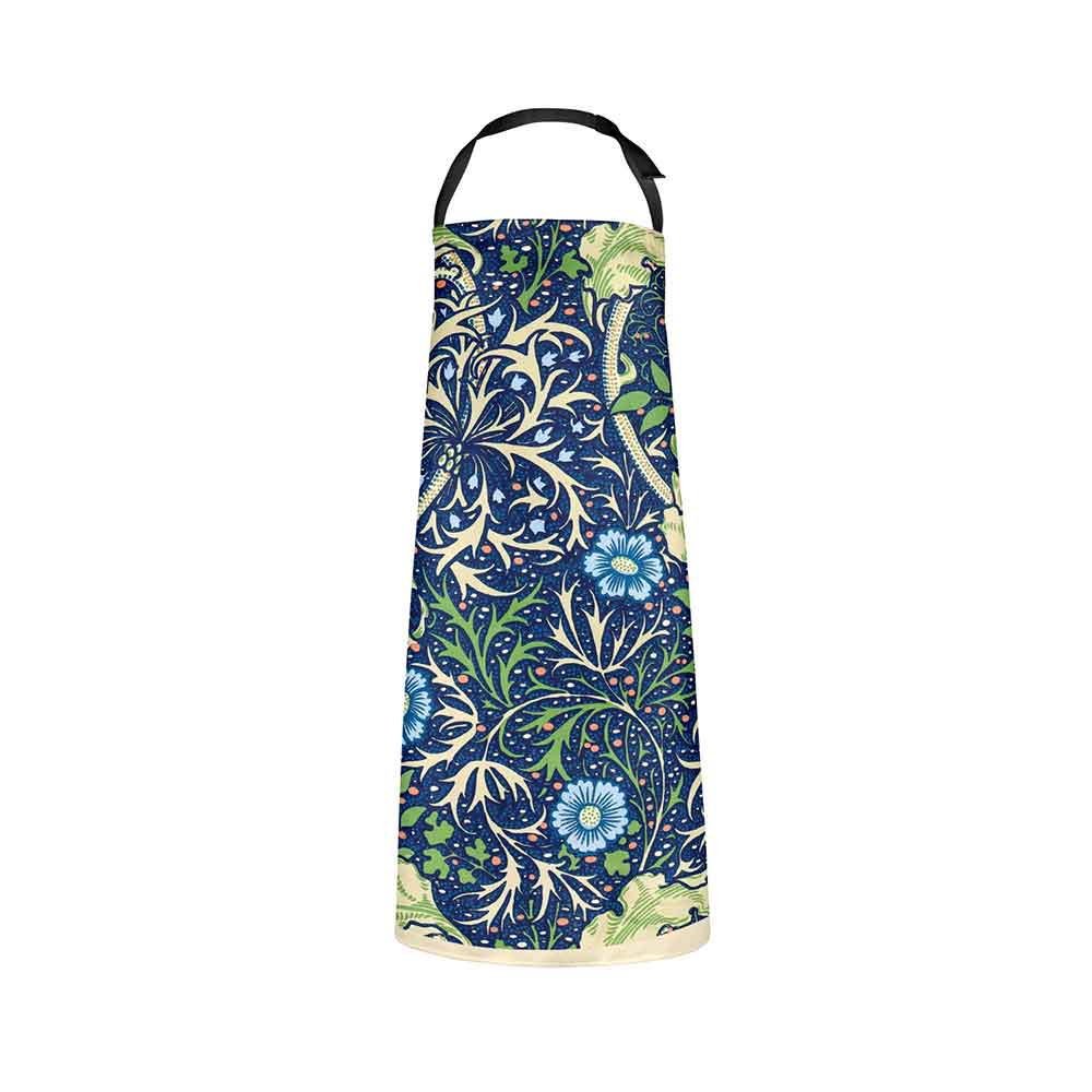 ARTWORLD 'Seaweed' Green and Blue Kitchen Apron by William Morris