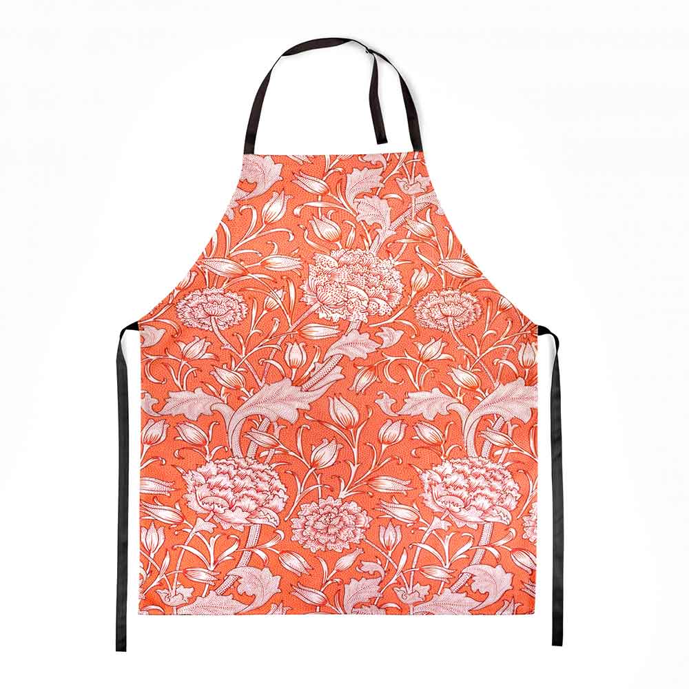 ARTWORLD APRONS 'Wild Tulip' Coral Pink Kitchen Apron by William Morris