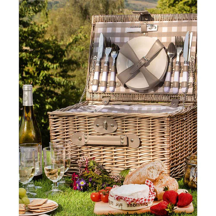 WILLOW Four Person Fully Fitted Picnic Basket Hamper 