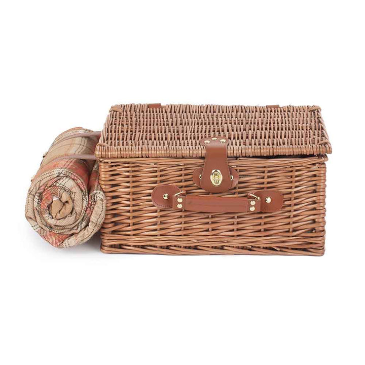 Fully Fitted Picnic Basket Hamper in Red Tartan Two Person 104 by Willow