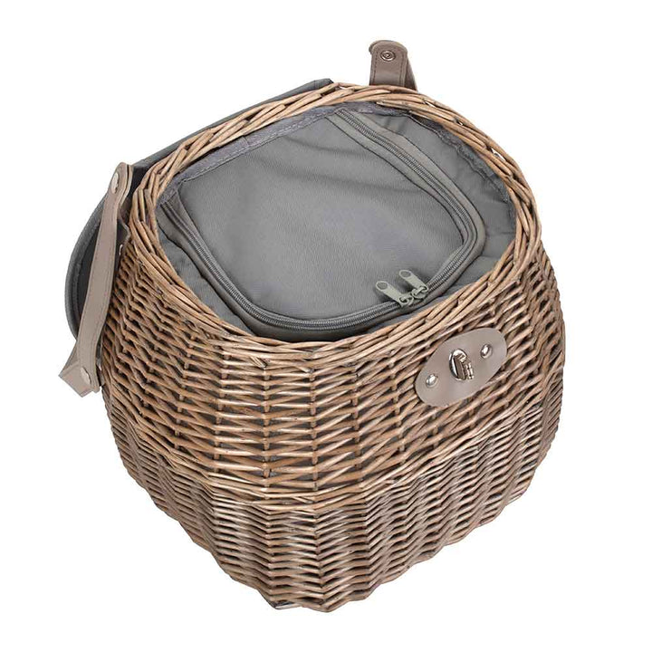 Two Person Creel Picnic Basket Hamper In Grey 110 by Willow