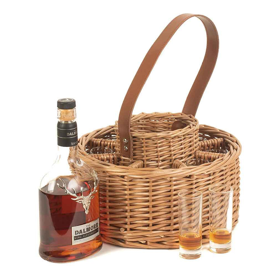 Round Whisky Celebration Carrier with Eight Glasses 039 by Willow