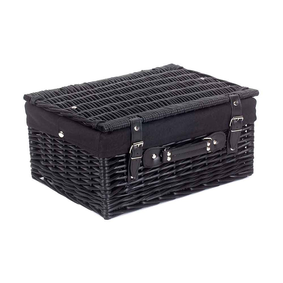 Full Black Willow Picnic Hamper 16 " with Black Lining - Empty 135B by Willow