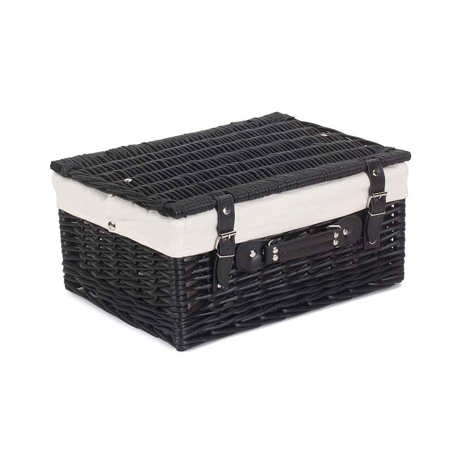 Full Black Willow Picnic Hamper 16" with White Lining - Empty 135W by Willow