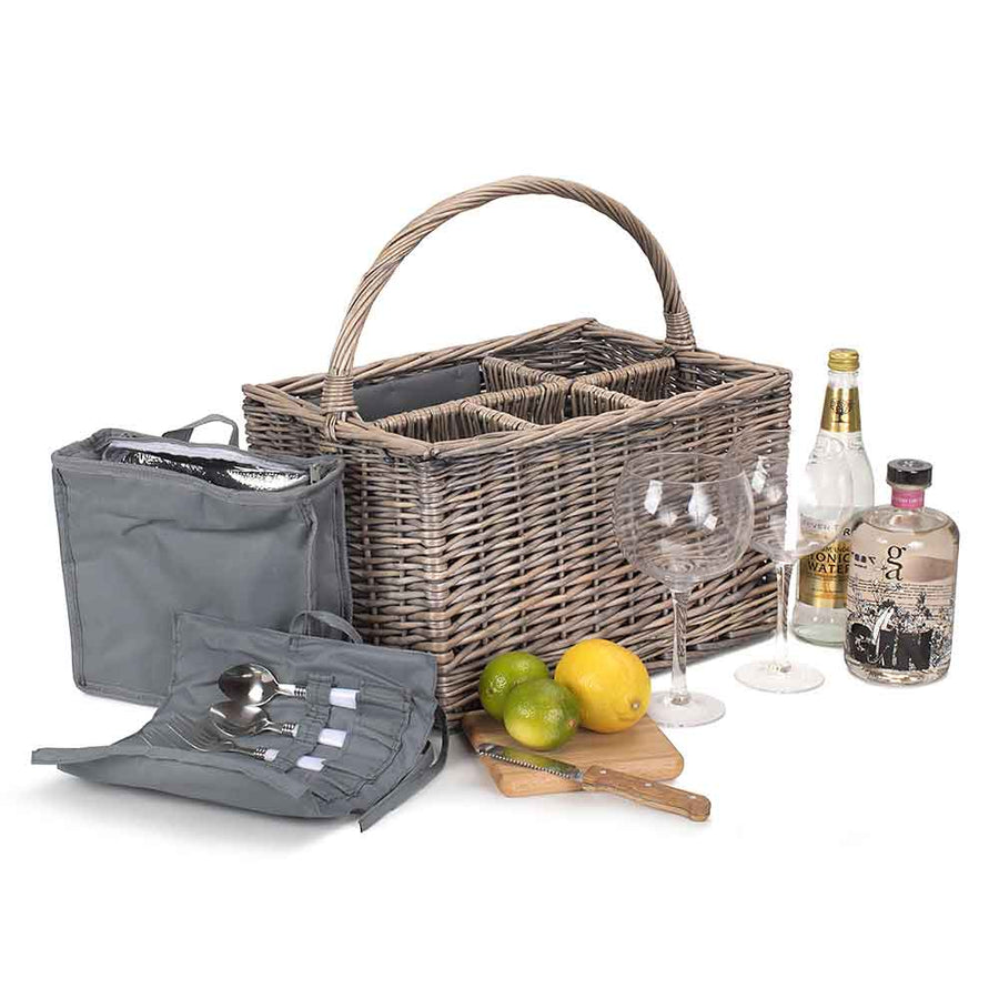 Fitted Picnic Basket Hamper in Grey Two Person 041 by Willow