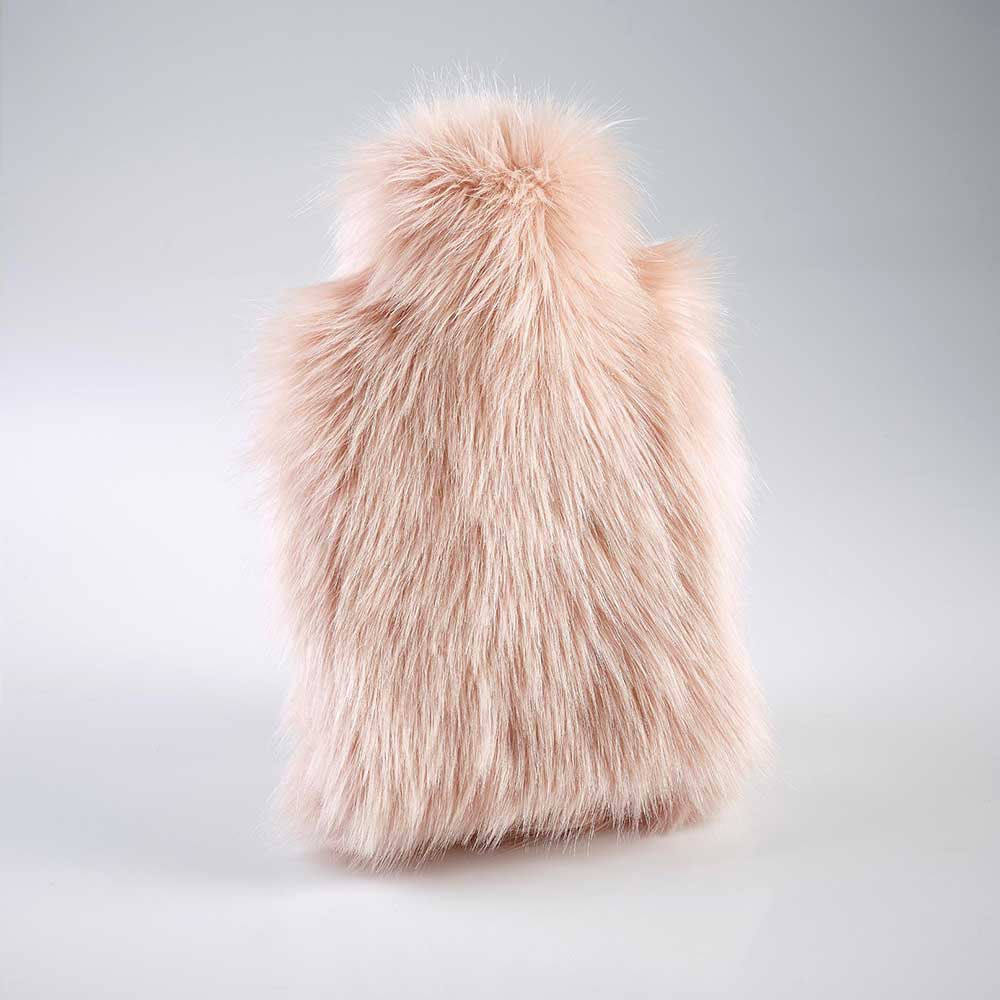 Faux Fur Hot Water Bottle Pink Rose by Katrina Hampton