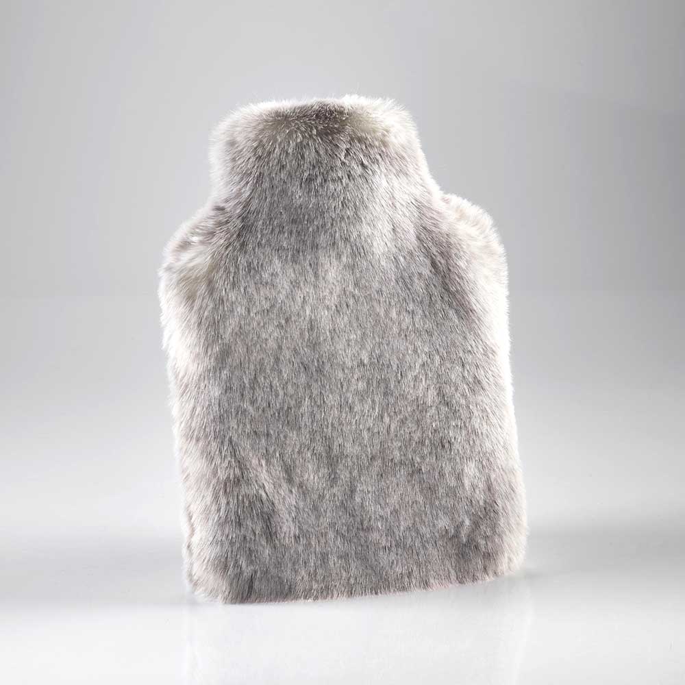 Faux Fur Hot Water Bottle Silver Alaska Fox by Katrina Hampton